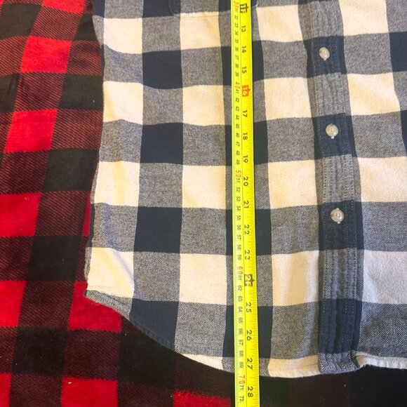 Sonoma Casual Button Down Mens Medium Blue Plaid Preppy Flannel Shirt - Picture 5 of 5